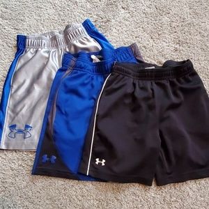 Under Armour boys shorts; three pairs